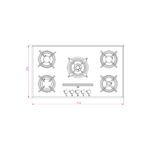 اجاق گاز شیشه ای | کن مدل CG8505 - Image 3