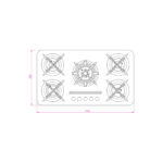 اجاق گاز شیشه ای | کن مدل iG503W - Image 3