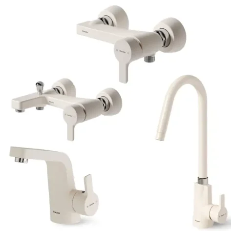 ست 4 تیکه شودر مدل راموند | شیری کروم